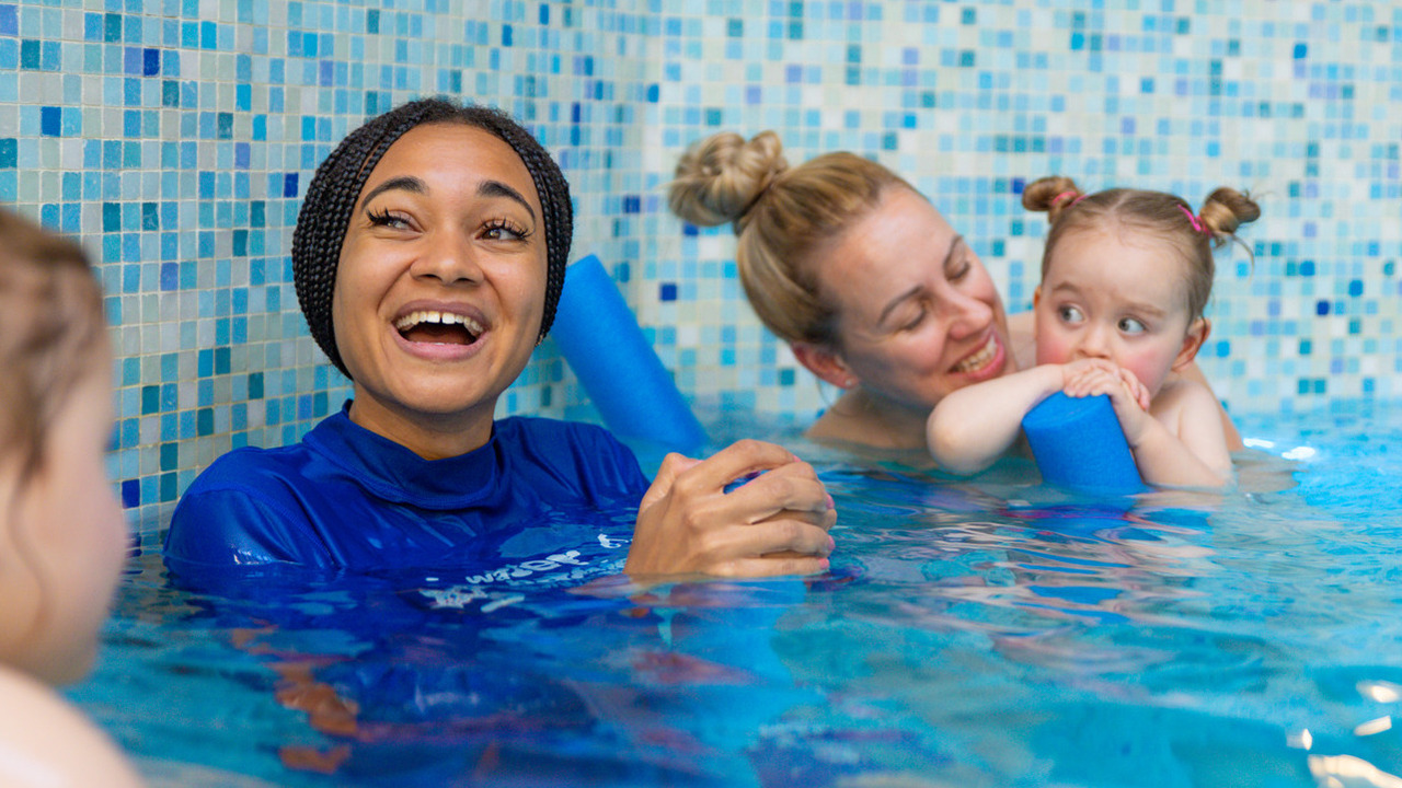 alice dearing in a water babies lesson